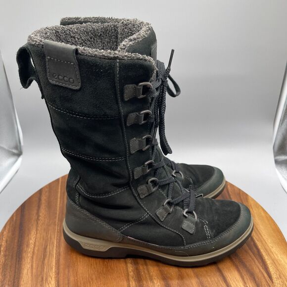 ECCO Women's Gora Tall Winter Boots Size 10 / 41 Leather Snow Black